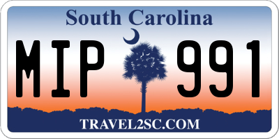 SC license plate MIP991