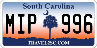 SC license plate MIP996