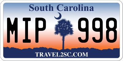 SC license plate MIP998