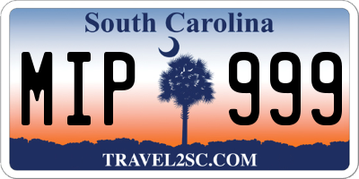 SC license plate MIP999