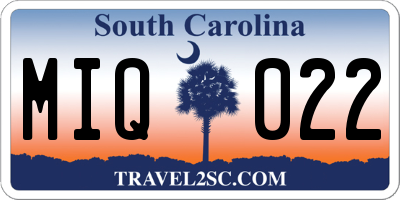SC license plate MIQ022