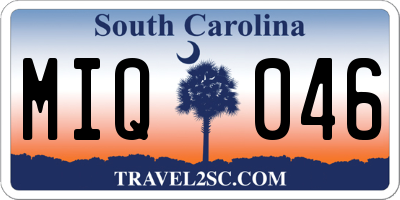 SC license plate MIQ046
