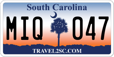 SC license plate MIQ047