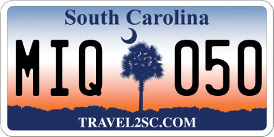 SC license plate MIQ050