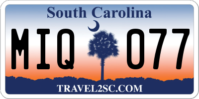 SC license plate MIQ077