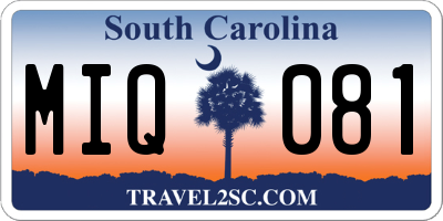 SC license plate MIQ081