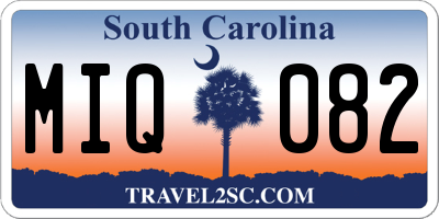 SC license plate MIQ082