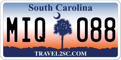 SC license plate MIQ088
