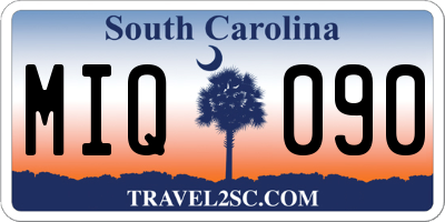 SC license plate MIQ090