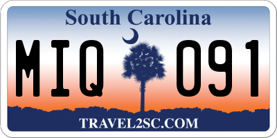 SC license plate MIQ091