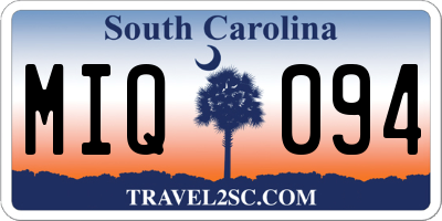 SC license plate MIQ094