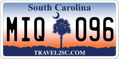 SC license plate MIQ096