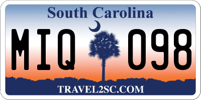 SC license plate MIQ098