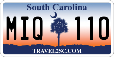 SC license plate MIQ110
