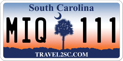 SC license plate MIQ111