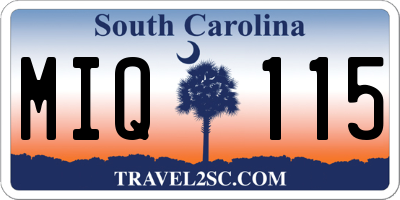 SC license plate MIQ115