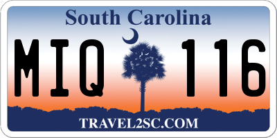 SC license plate MIQ116