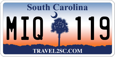 SC license plate MIQ119