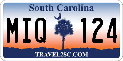 SC license plate MIQ124