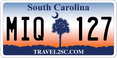 SC license plate MIQ127