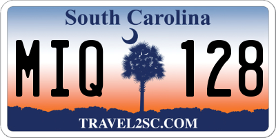 SC license plate MIQ128