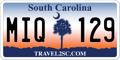 SC license plate MIQ129