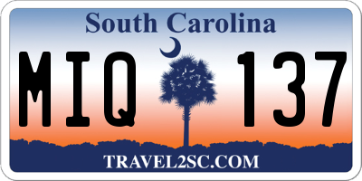 SC license plate MIQ137