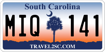 SC license plate MIQ141
