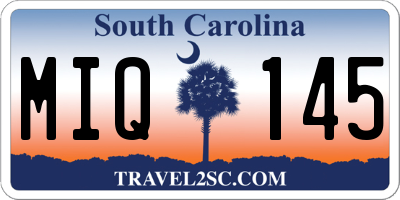 SC license plate MIQ145