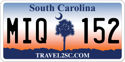 SC license plate MIQ152