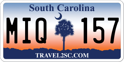 SC license plate MIQ157