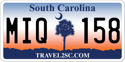 SC license plate MIQ158