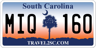 SC license plate MIQ160