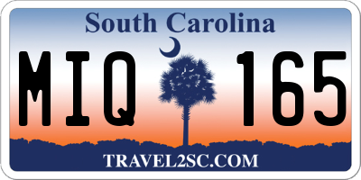 SC license plate MIQ165