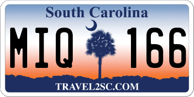 SC license plate MIQ166
