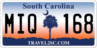 SC license plate MIQ168