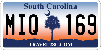 SC license plate MIQ169