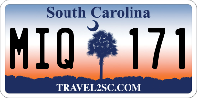 SC license plate MIQ171