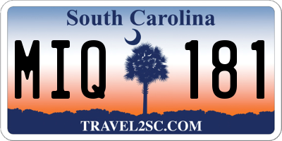 SC license plate MIQ181