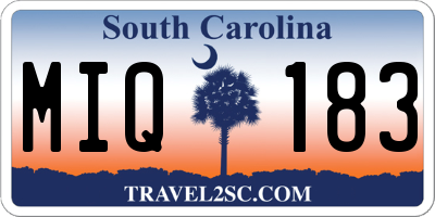 SC license plate MIQ183