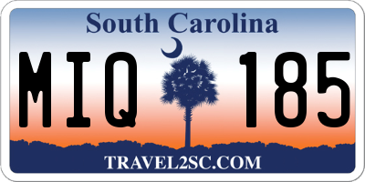 SC license plate MIQ185