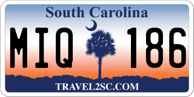 SC license plate MIQ186