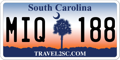 SC license plate MIQ188