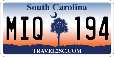 SC license plate MIQ194