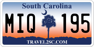 SC license plate MIQ195