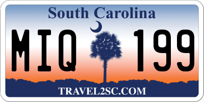 SC license plate MIQ199