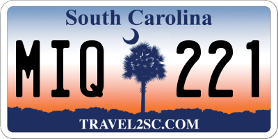 SC license plate MIQ221