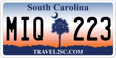 SC license plate MIQ223