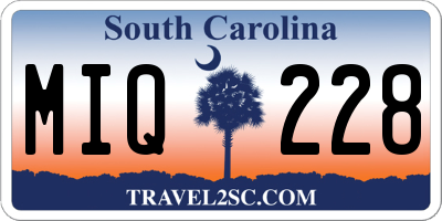 SC license plate MIQ228