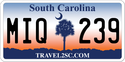 SC license plate MIQ239